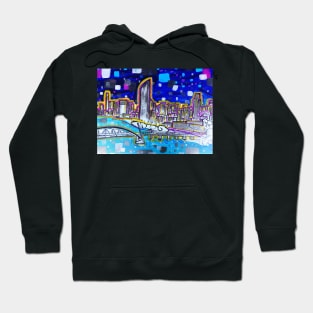 Vibrant Brisbane River Painting Hoodie